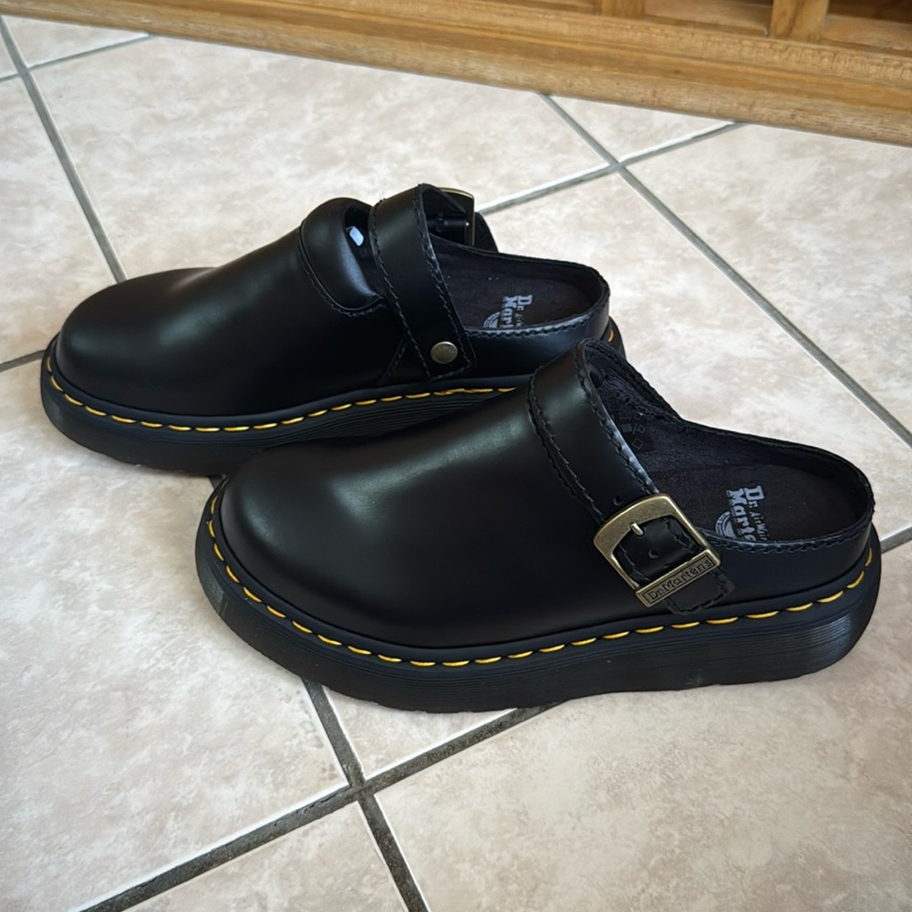 Dr Martens NWOT LAKETEN ATLAS LEATHER SLINGBACK PLATFORM MULES